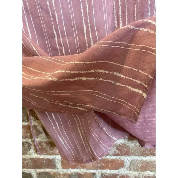 Arianna by Howard’s NWT Pink Mauve White Lines Drop Shoulder Blouse Top Women’s - Picture 6 of 8